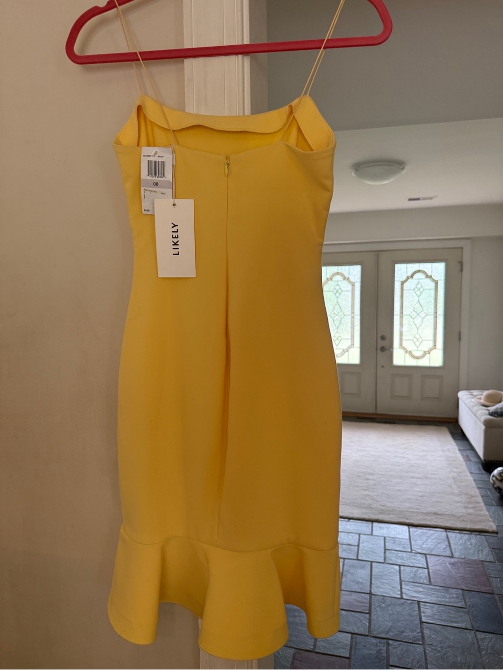 Likely Bright Yellow Strapless Ruffle-Hem Dress